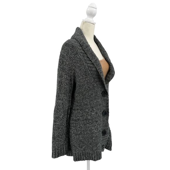 Carolyn Taylor Sweater WMNS M Heather Gray Button Down Knit Long Sleeve Soft - Picture 2 of 6